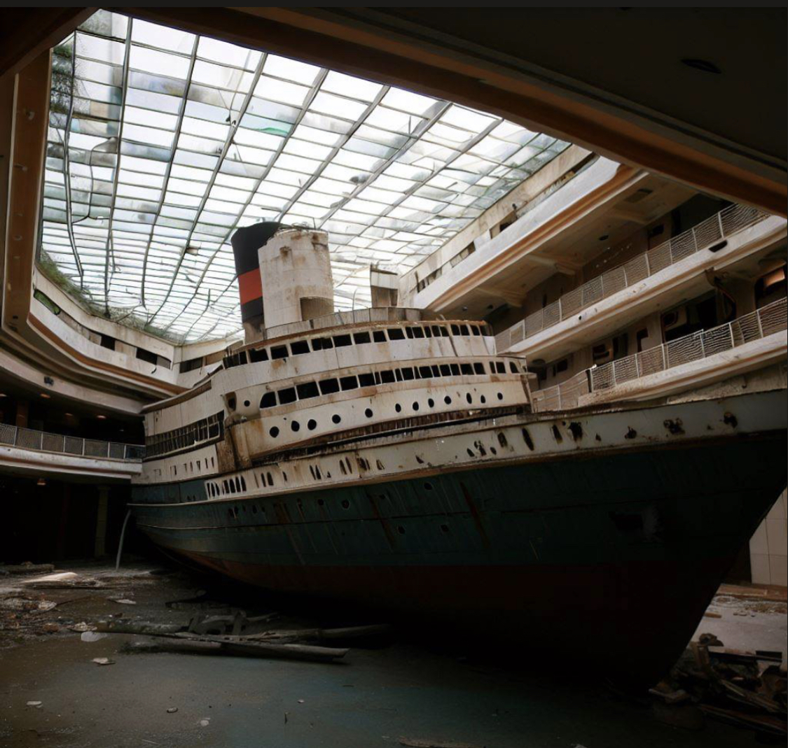 Cruise Ship in an abandoned mall